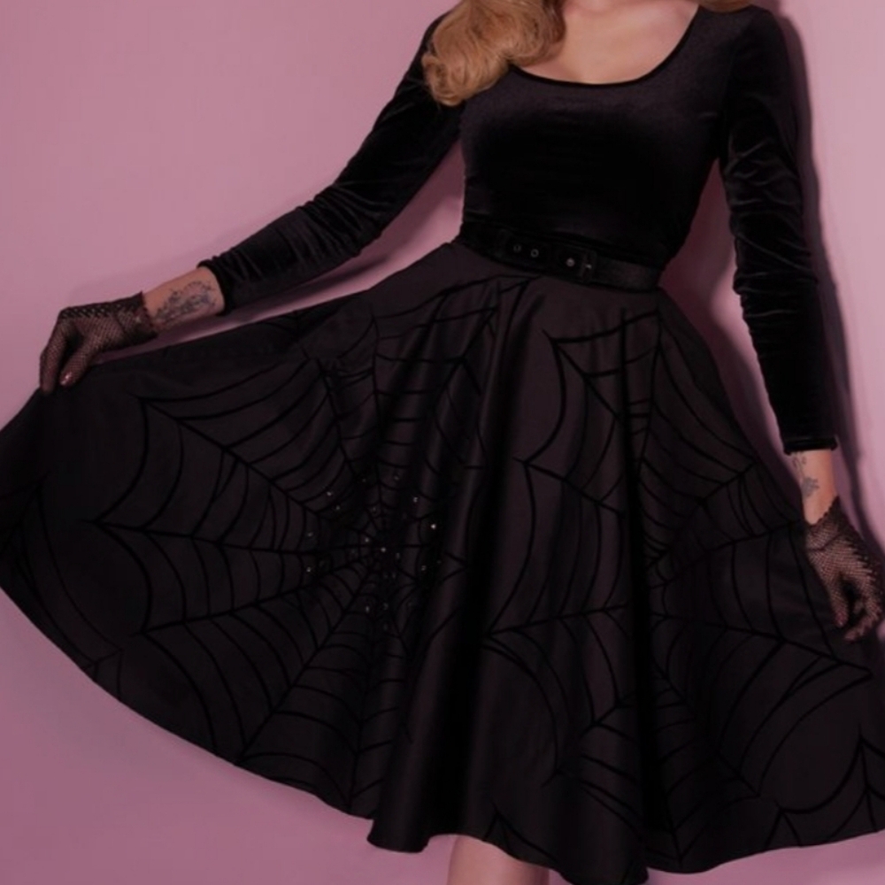 Vixen by Micheline Pitt Black Widow Swing Skirt